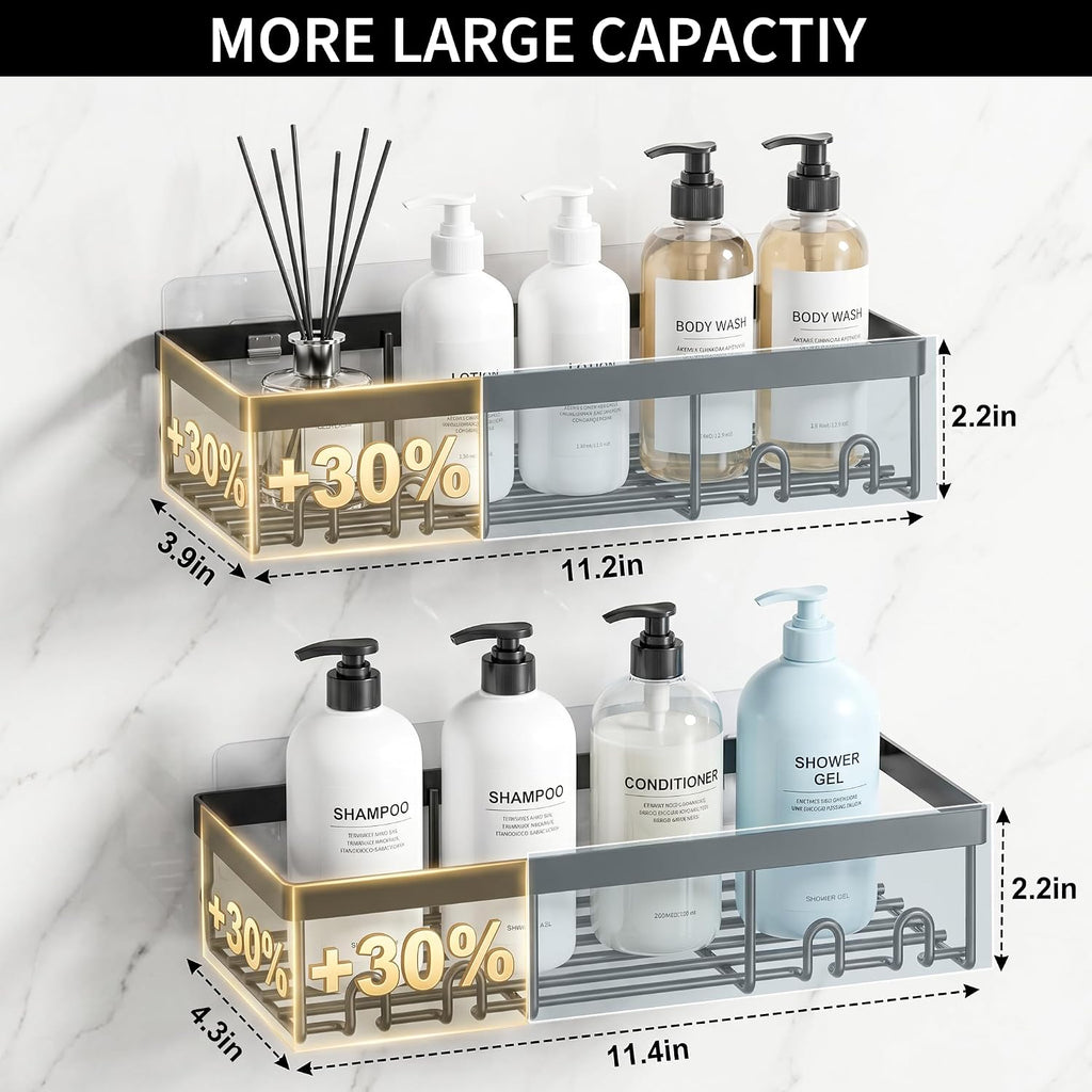 Moforoco Self-Adhesive Wall Shelf – Designer Bathroom Decor for Master Suite, Powder-Coated Rustic Organizer