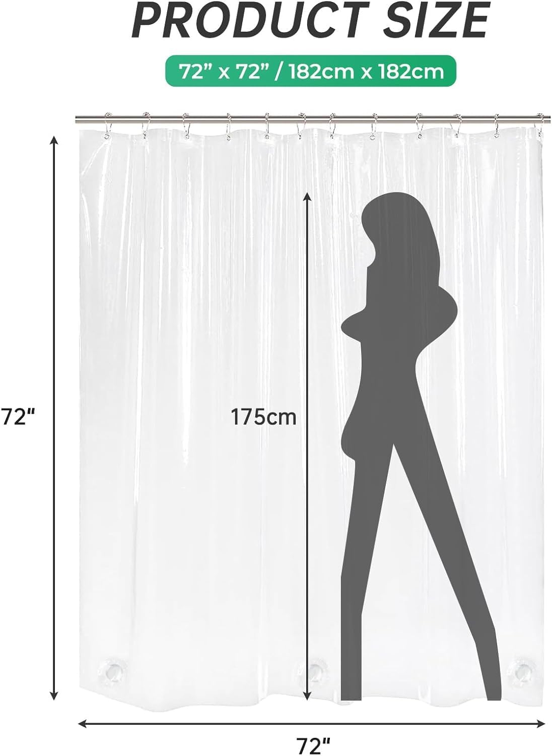 AmazerBath Solid Waffle Shower Curtain – Clean Minimalist Bathroom Refresh, Neutral Tones 240GSM Polyester