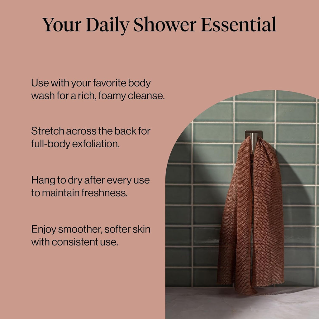Kitsch African Net Sponge – Clean-Lined Shower Essential for Minimalist Bathrooms, Neutral-Toned Exfoliating Sponge Set