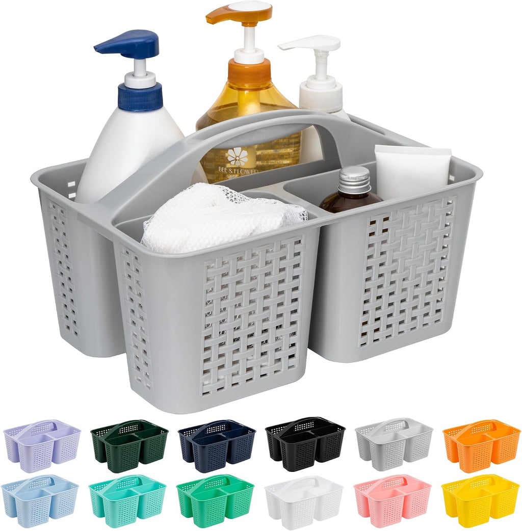 Tiawudi Plastic Bathroom Caddy in Violet and Dark Blue, Fashion-Forward Organizer for Cohesive Room Styling