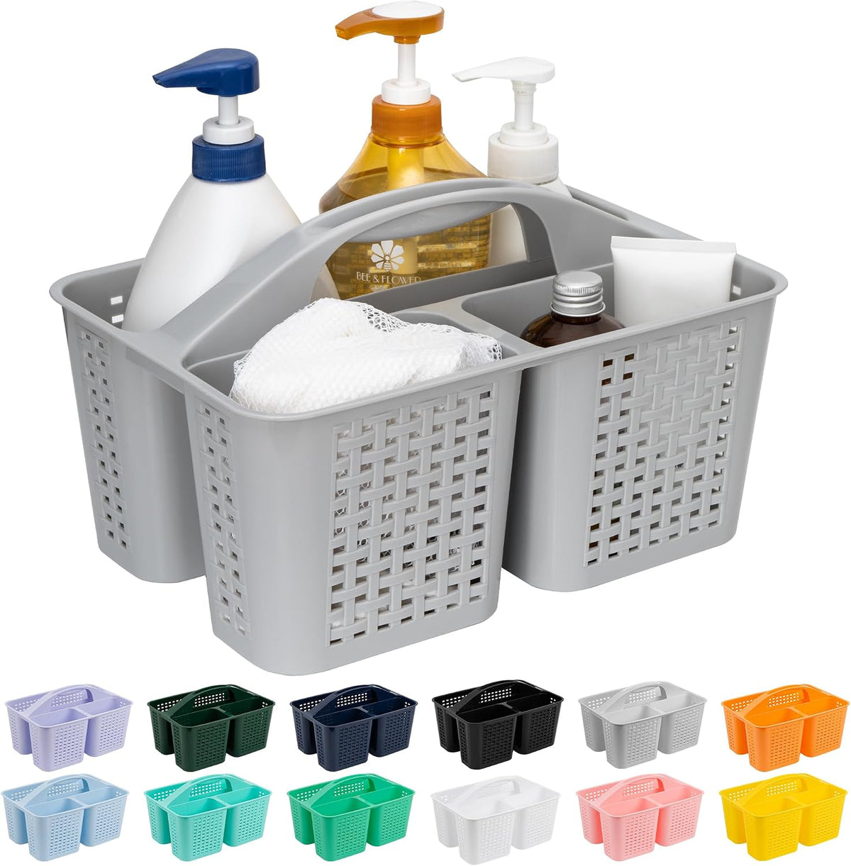 Tiawudi Plastic Bathroom Caddy in Violet and Dark Blue, Fashion-Forward Organizer for Cohesive Room Styling