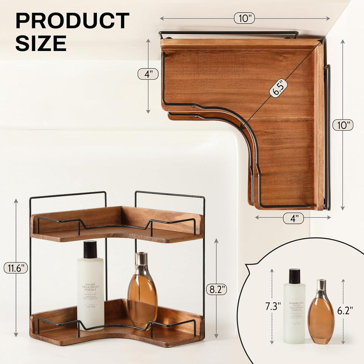 Charming Wooden Vanity Shelf Gift for Mom on Birthday, Bathroom Storage Surprise