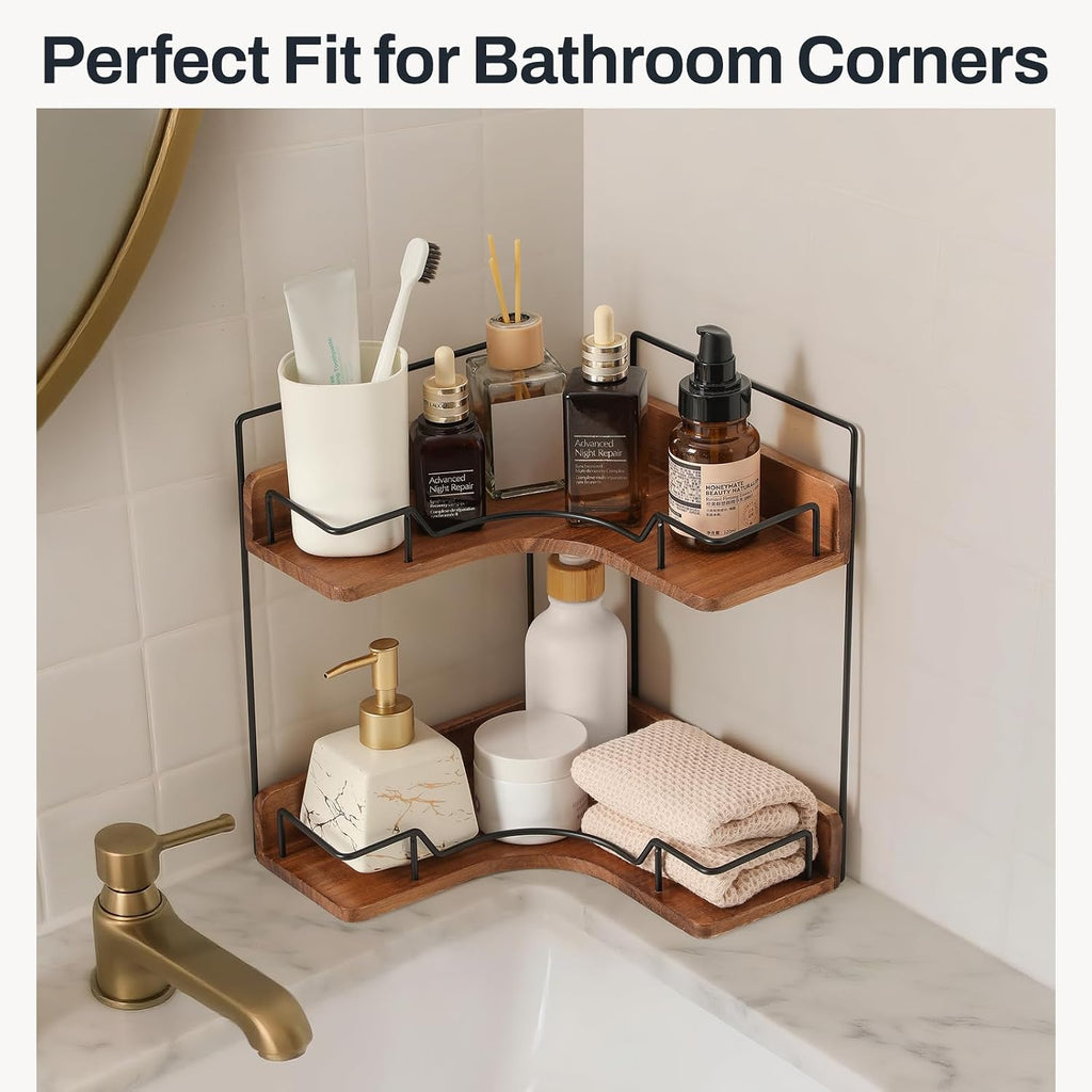 Charming Wooden Vanity Shelf Gift for Mom on Birthday, Bathroom Storage Surprise