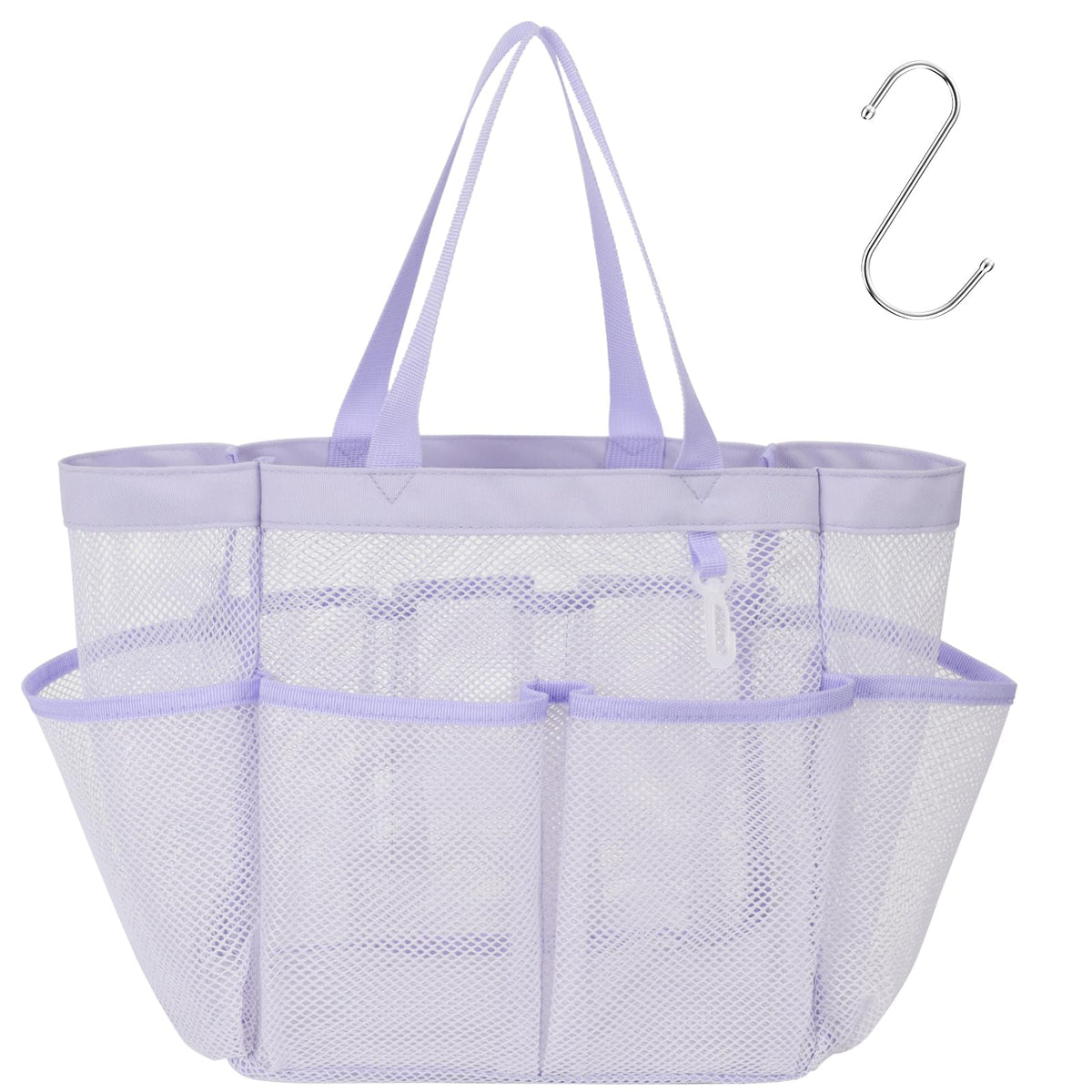 Mesh Shower Caddy Portable - Effortless Less-Is-More Bathroom Carry, Collapsible Mesh Tote in Black