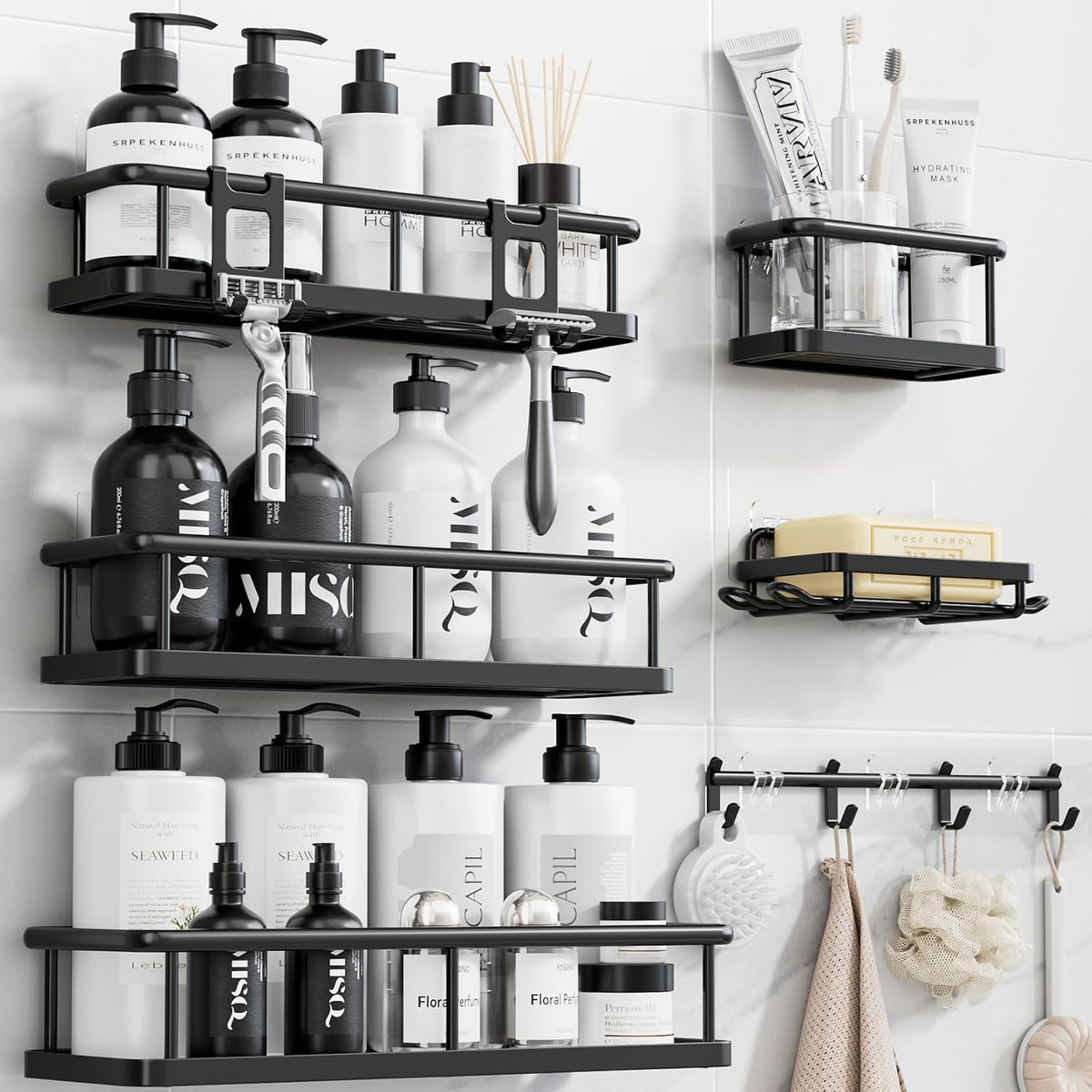 YASONIC Stainless Steel Shower Organizer – Durable Wall Storage for Tiny Home and Off-Grid Bath