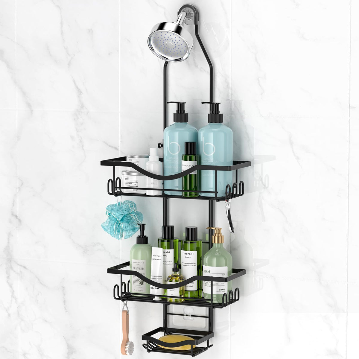 REINHARDT Adjustable Shower Organizer – Gift-Ready Bathroom Upgrade for Roommates and Newlyweds, Multiple Color Variants