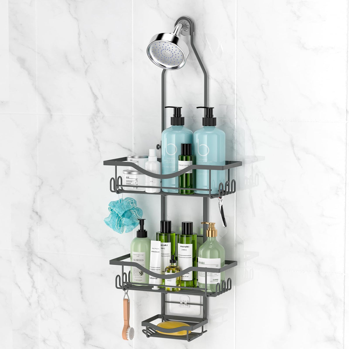 REINHARDT Adjustable Shower Organizer – Gift-Ready Bathroom Upgrade for Roommates and Newlyweds, Multiple Color Variants
