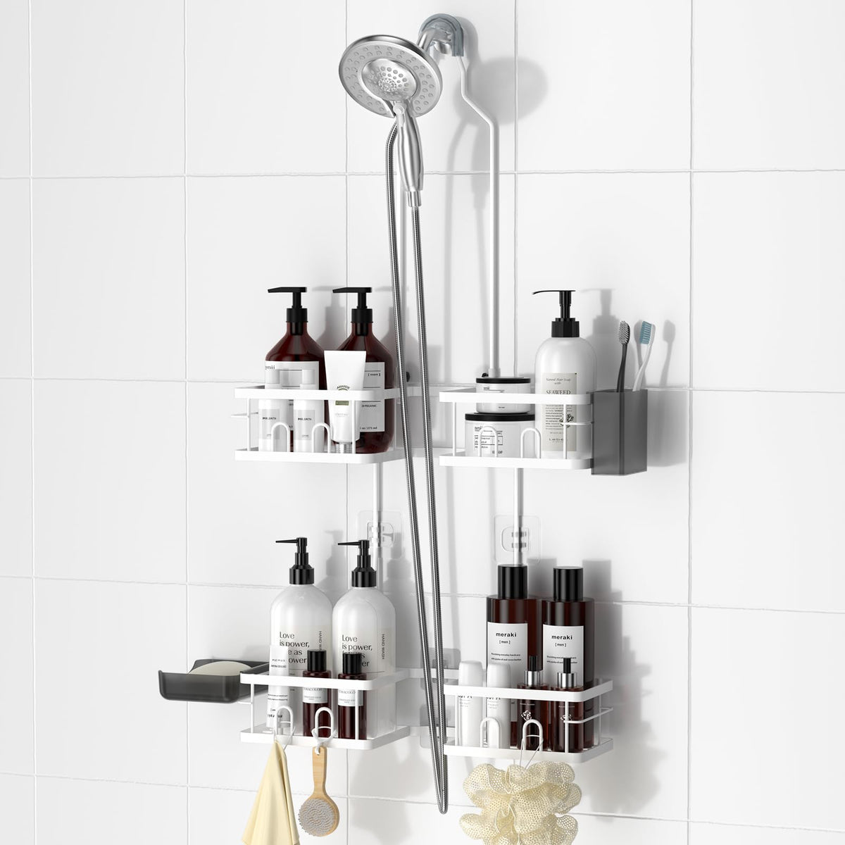 REINHARDT Adjustable Shower Organizer – Gift-Ready Bathroom Upgrade for Roommates and Newlyweds, Multiple Color Variants