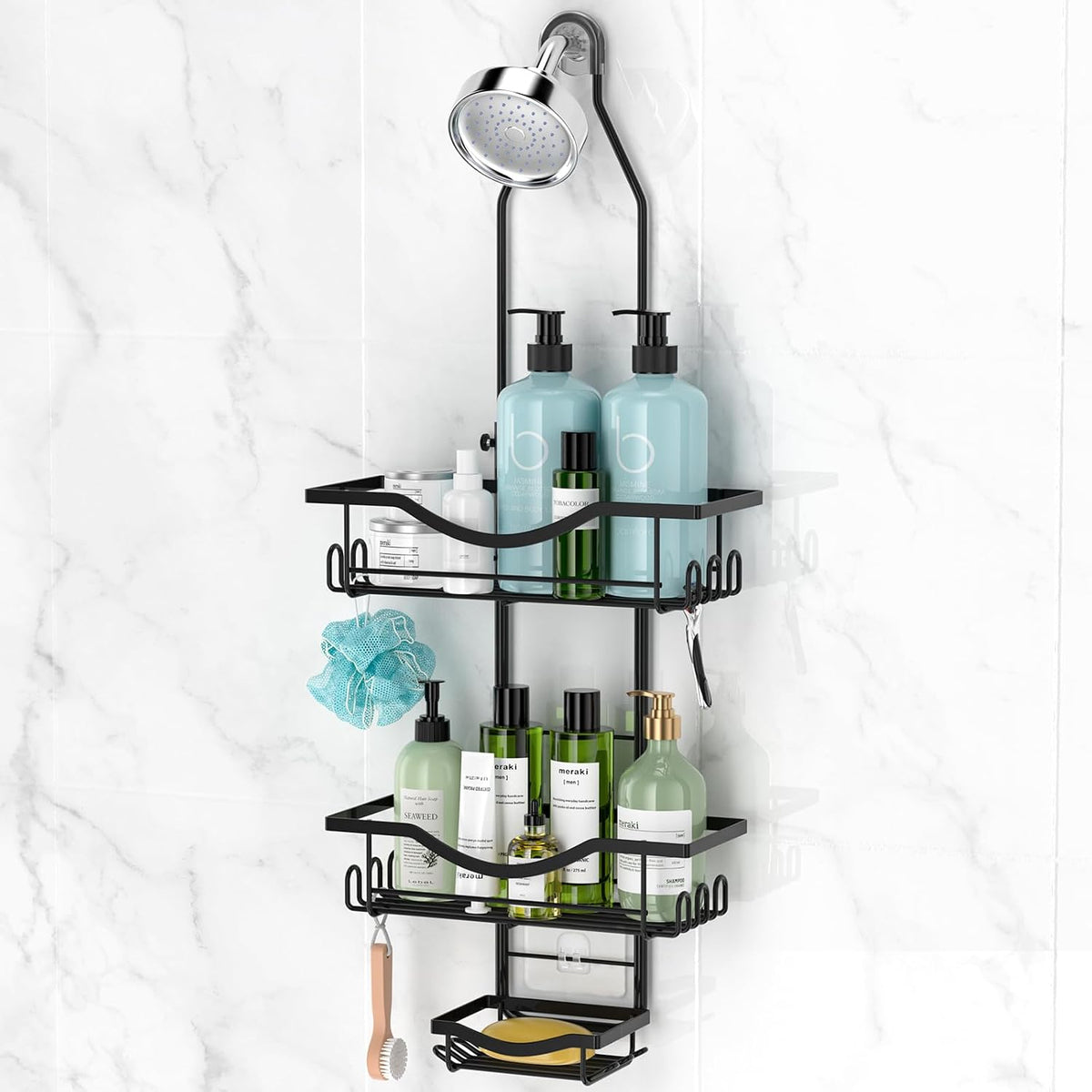 REINHARDT Adjustable Shower Organizer – Gift-Ready Bathroom Upgrade for Roommates and Newlyweds, Multiple Color Variants