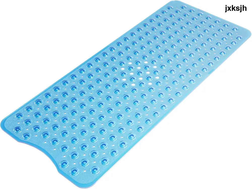 AmazerBath Shower Mat Non Slip 40 x 16 Inches 16 Color Bath Mat for Bathroom Decor and Style Coordination Clear Blue