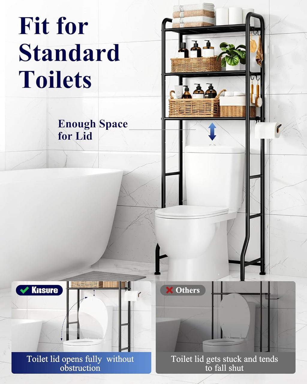 Kitsure Bathroom Organizer – Tip-Resistant Storage for Kids' Bath and Shared Spaces