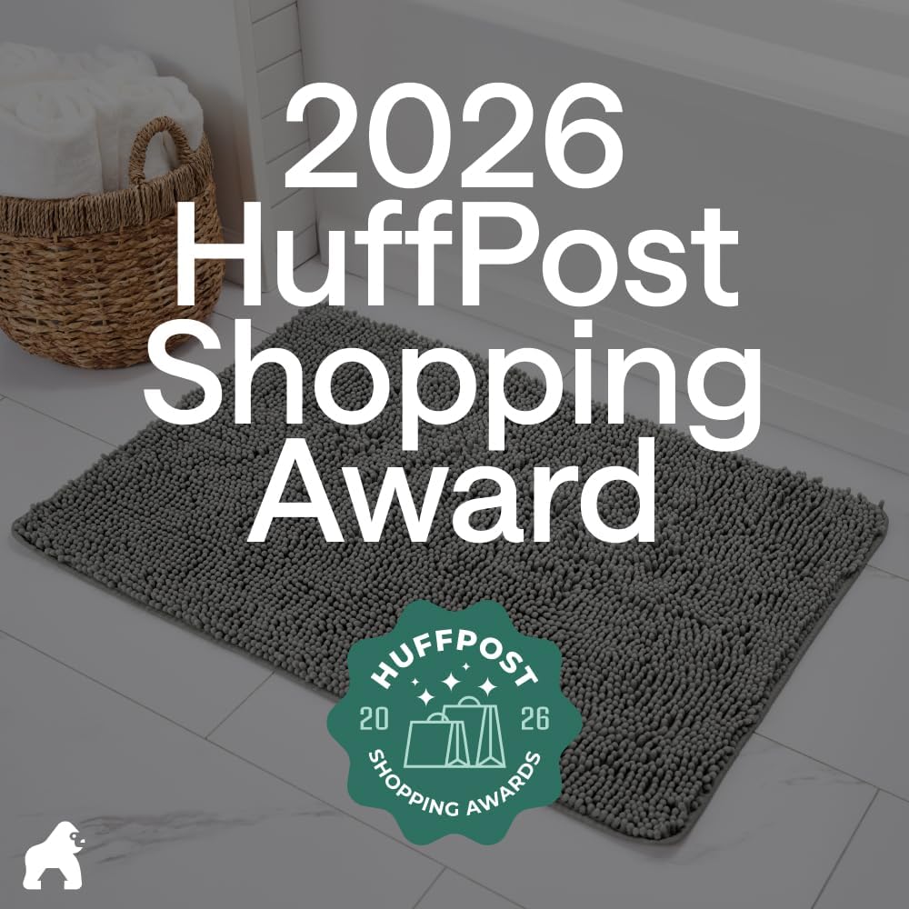 GORILLA GRIP Chenille Bath Mat – Family-Safe Non-Toxic Bathroom Floor Covering with TPR Grip Backing