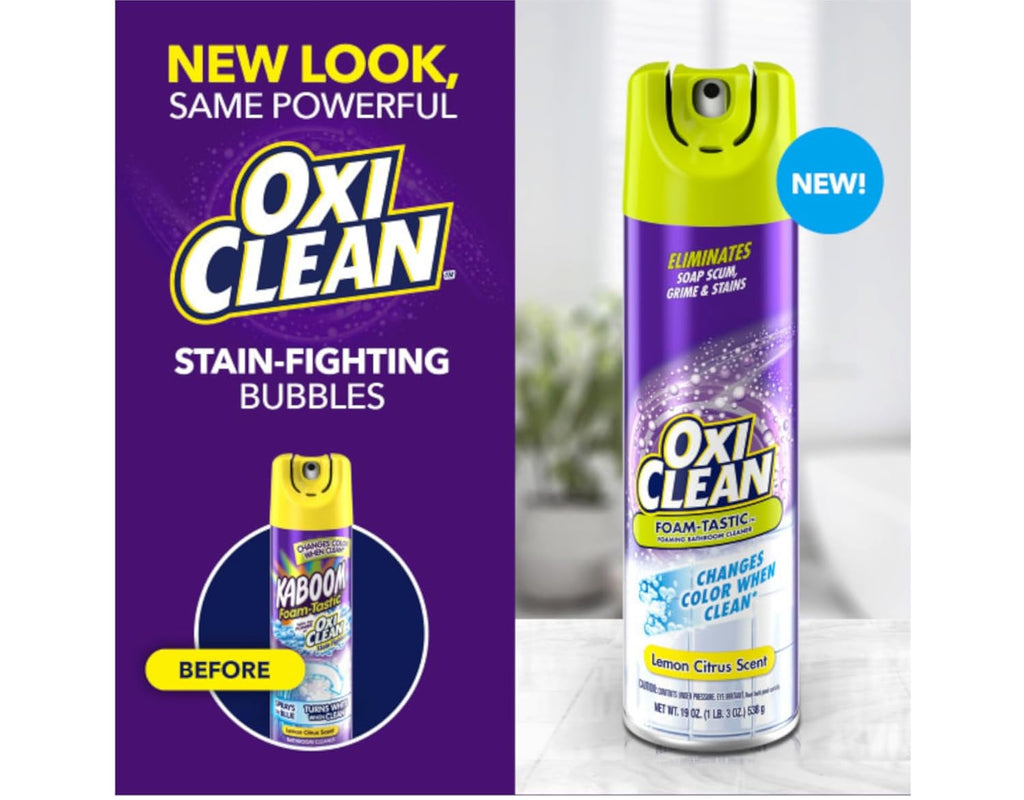 OxiClean Foam-Tastic Bathroom Cleaner 19oz 2-Pack – Calming Citrus Scent for Spa-Style Guest Bathroom Reset