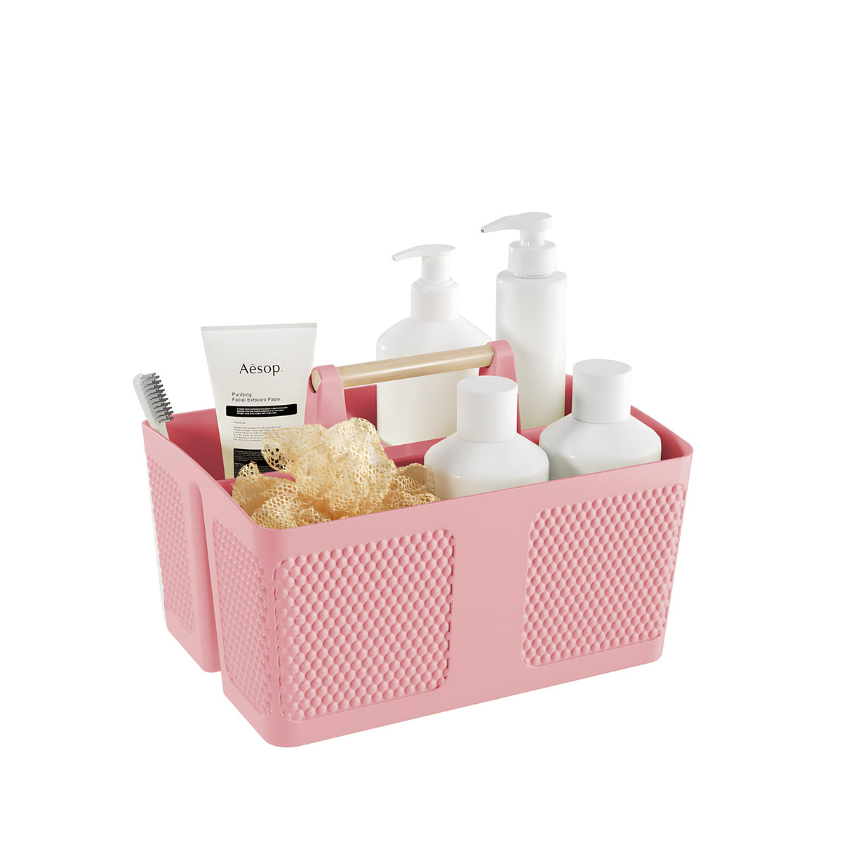 [Brand] Three-Compartment Caddy – Designer Bathroom Storage in Neutral Tones