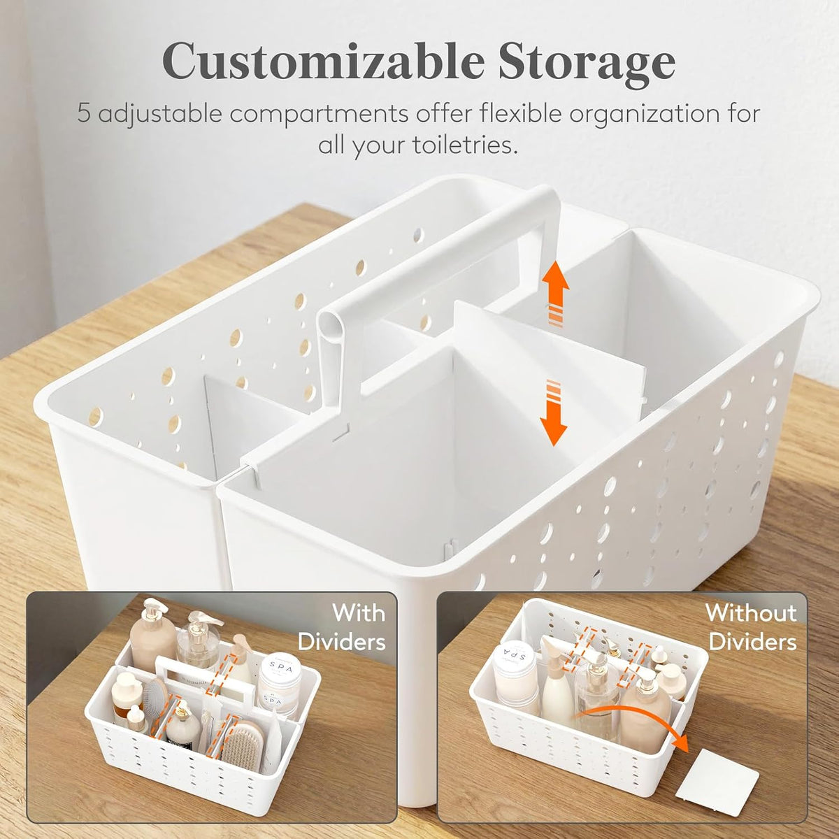Lifewit Plastic Basket Organizer – Valentine's Day Gift for Mom, Everyday Bathroom Storage Upgrade