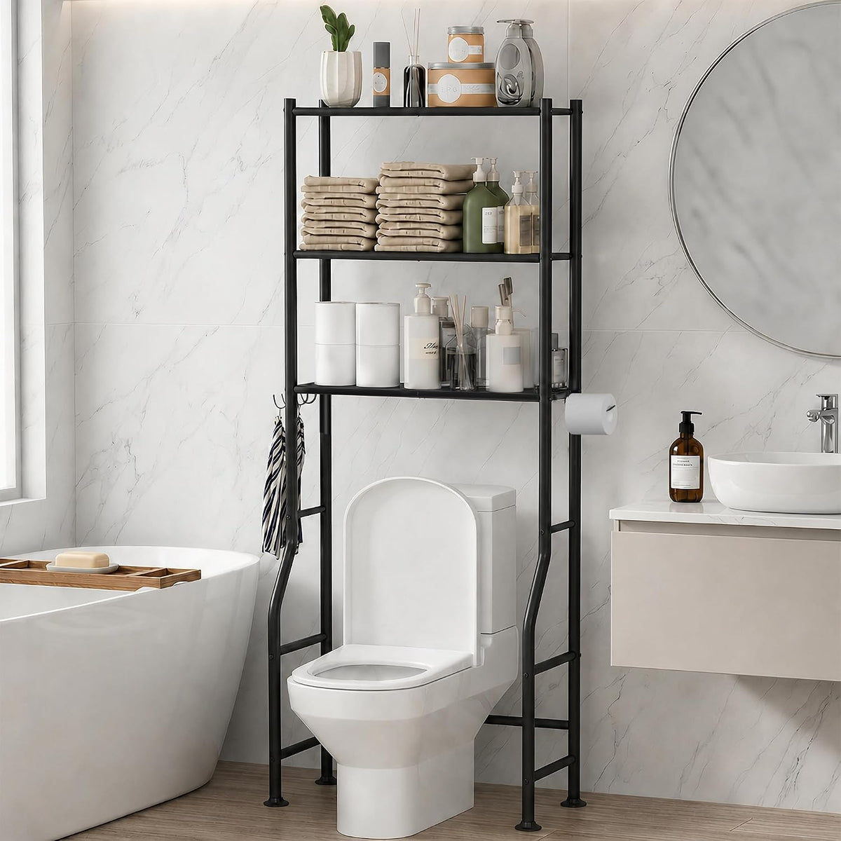 GloTika Over Toilet Organizer – First-Home Move-In Gift for Couples Setting Up a Shared Bathroom