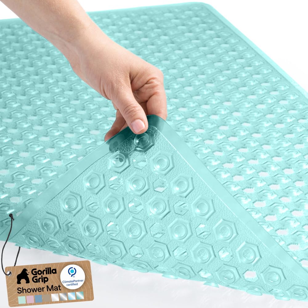 GORILLA GRIP Anti-Slip Bath Mat – Family Bathroom Tub Liner Designed for Safe Kids' Bath Time and Easy Cleaning