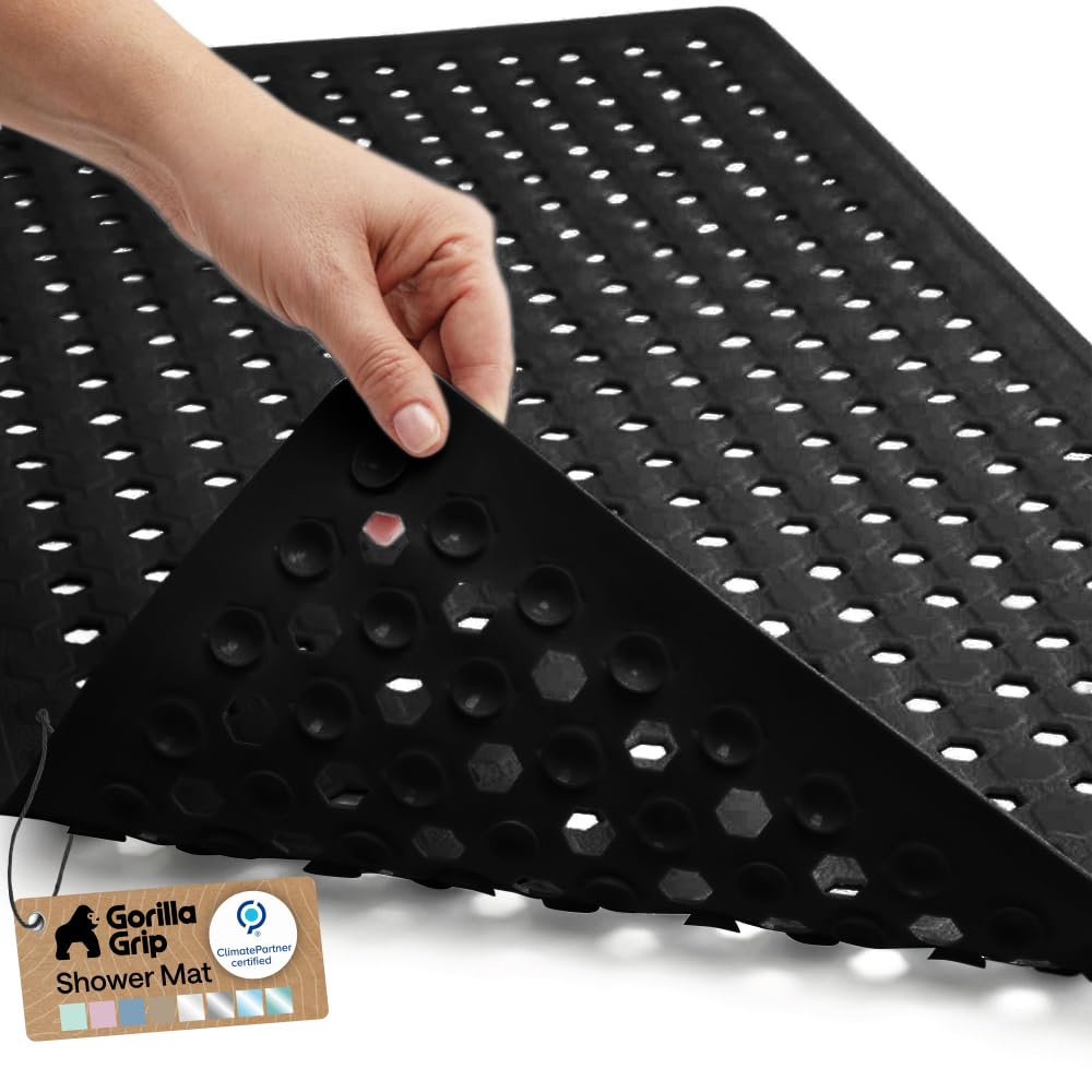 GORILLA GRIP Anti-Slip Bath Mat – Family Bathroom Tub Liner Designed for Safe Kids' Bath Time and Easy Cleaning
