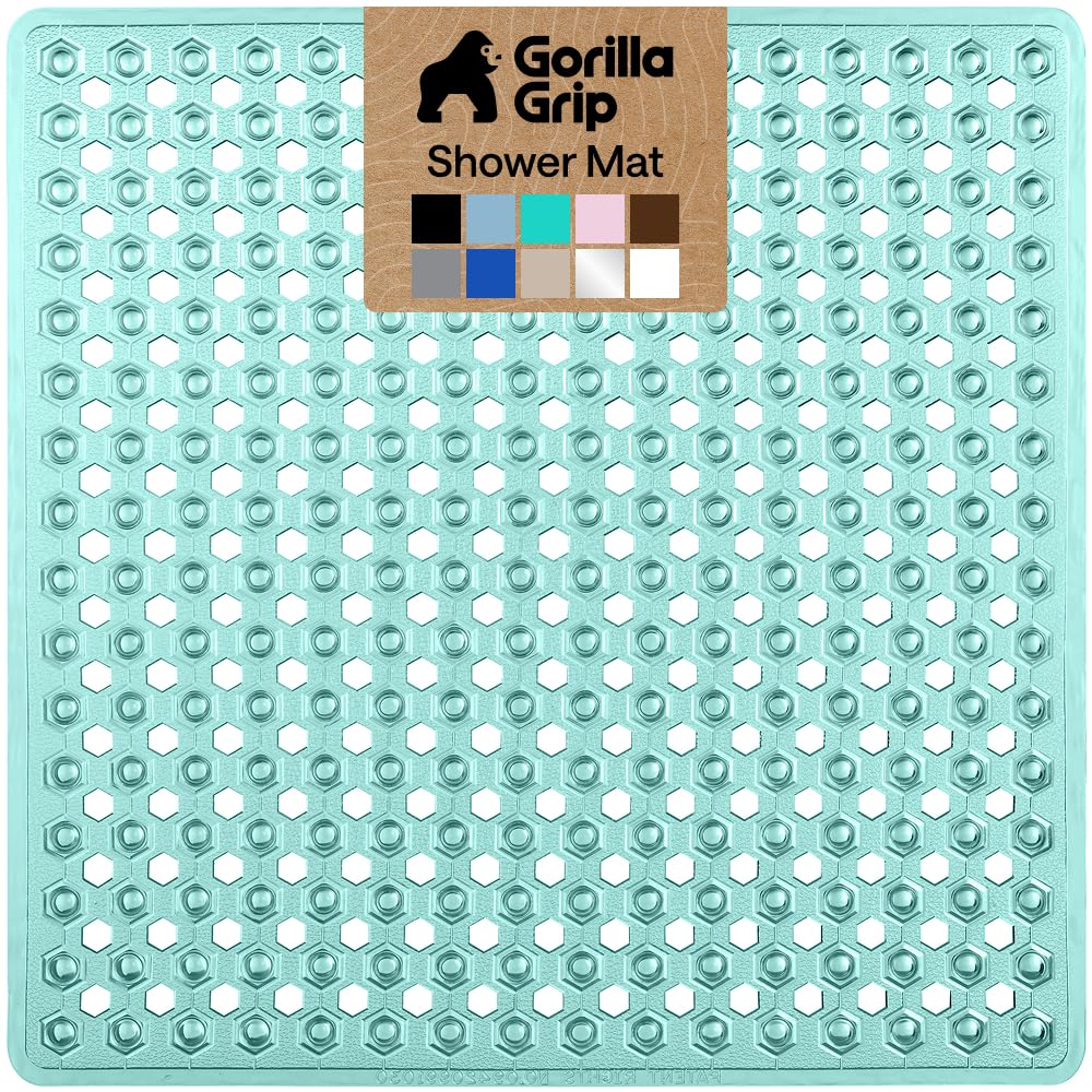 GORILLA GRIP Anti-Slip Bath Mat – Family Bathroom Tub Liner Designed for Safe Kids' Bath Time and Easy Cleaning