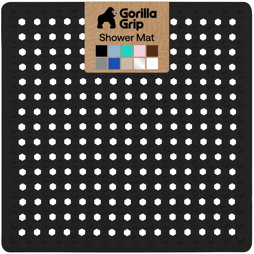 GORILLA GRIP Anti-Slip Bath Mat – Family Bathroom Tub Liner Designed for Safe Kids' Bath Time and Easy Cleaning