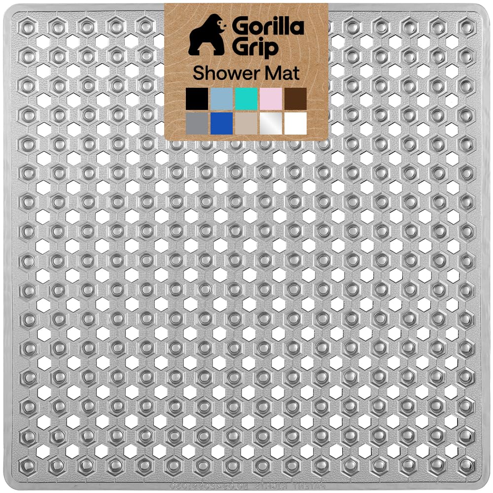 GORILLA GRIP Anti-Slip Bath Mat – Family Bathroom Tub Liner Designed for Safe Kids' Bath Time and Easy Cleaning