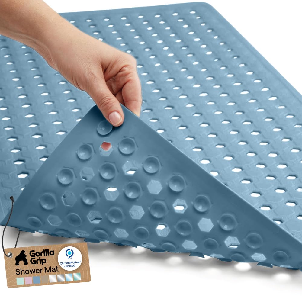 GORILLA GRIP Anti-Slip Bath Mat – Family Bathroom Tub Liner Designed for Safe Kids' Bath Time and Easy Cleaning