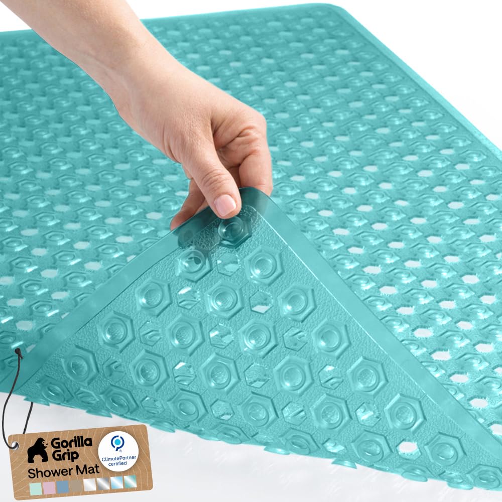 GORILLA GRIP Anti-Slip Bath Mat – Family Bathroom Tub Liner Designed for Safe Kids' Bath Time and Easy Cleaning