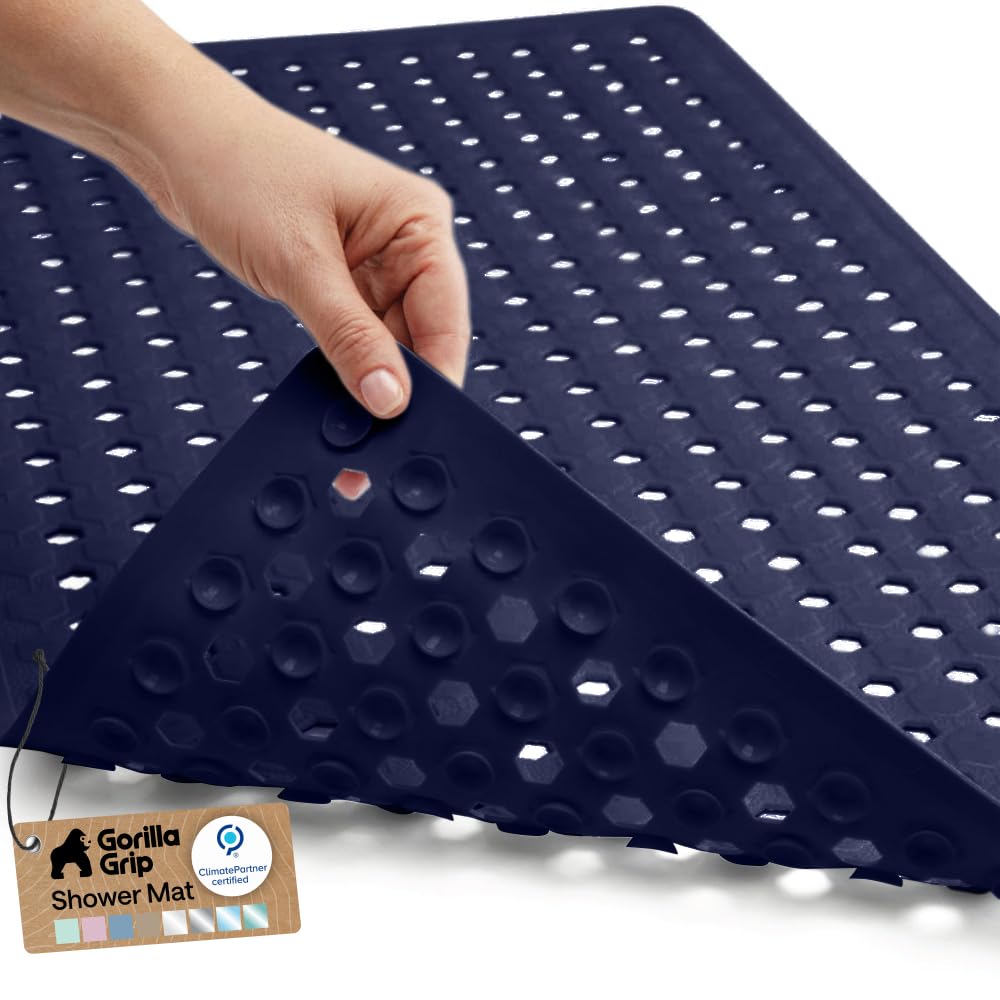 GORILLA GRIP Anti-Slip Bath Mat – Family Bathroom Tub Liner Designed for Safe Kids' Bath Time and Easy Cleaning