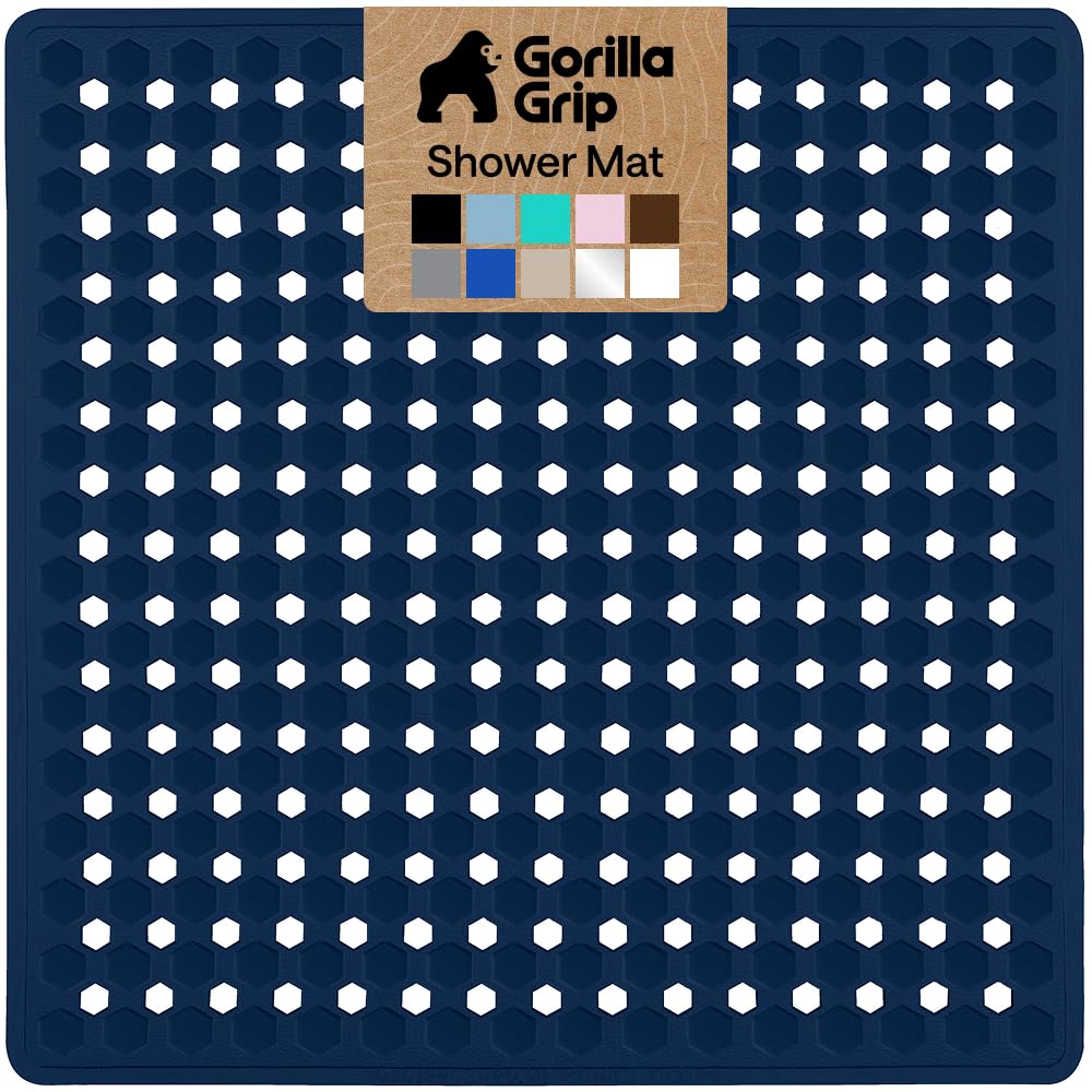 GORILLA GRIP Anti-Slip Bath Mat – Family Bathroom Tub Liner Designed for Safe Kids' Bath Time and Easy Cleaning