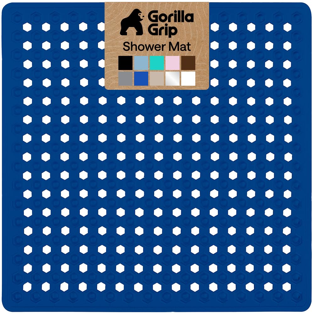 GORILLA GRIP Anti-Slip Bath Mat – Family Bathroom Tub Liner Designed for Safe Kids' Bath Time and Easy Cleaning