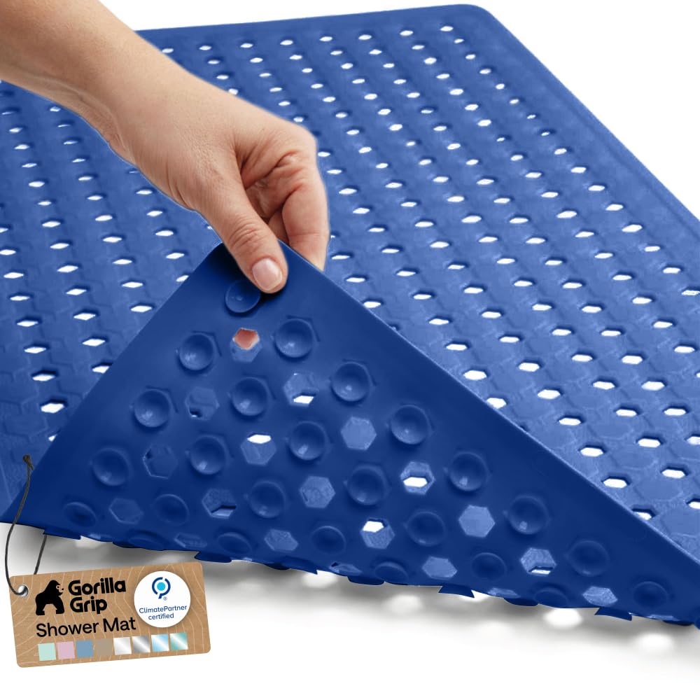 GORILLA GRIP Anti-Slip Bath Mat – Family Bathroom Tub Liner Designed for Safe Kids' Bath Time and Easy Cleaning