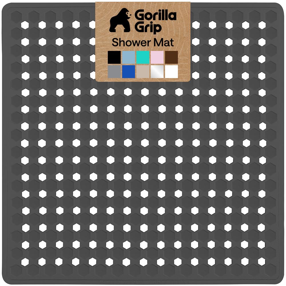 GORILLA GRIP Anti-Slip Bath Mat – Family Bathroom Tub Liner Designed for Safe Kids' Bath Time and Easy Cleaning