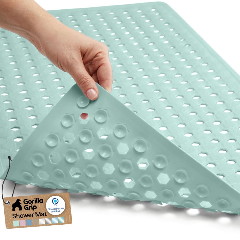 GORILLA GRIP Anti-Slip Bath Mat – Family Bathroom Tub Liner Designed for Safe Kids' Bath Time and Easy Cleaning