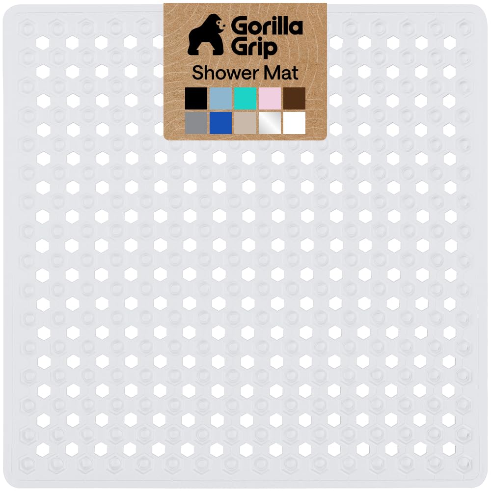 GORILLA GRIP Anti-Slip Bath Mat – Family Bathroom Tub Liner Designed for Safe Kids' Bath Time and Easy Cleaning