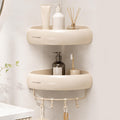 No-Damage Corner Shower Caddy 2 Pack Adhesive, Wall-Mounted Organizer | Drill-Free Storage for Landlord-Approved Bathrooms