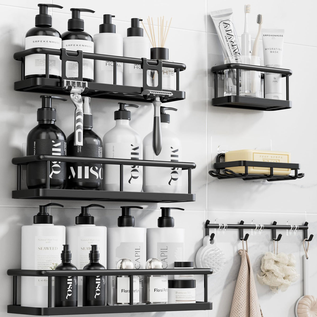 YASONIC Stainless Steel Shower Organizer – Durable Wall Storage for Tiny Home and Off-Grid Bath