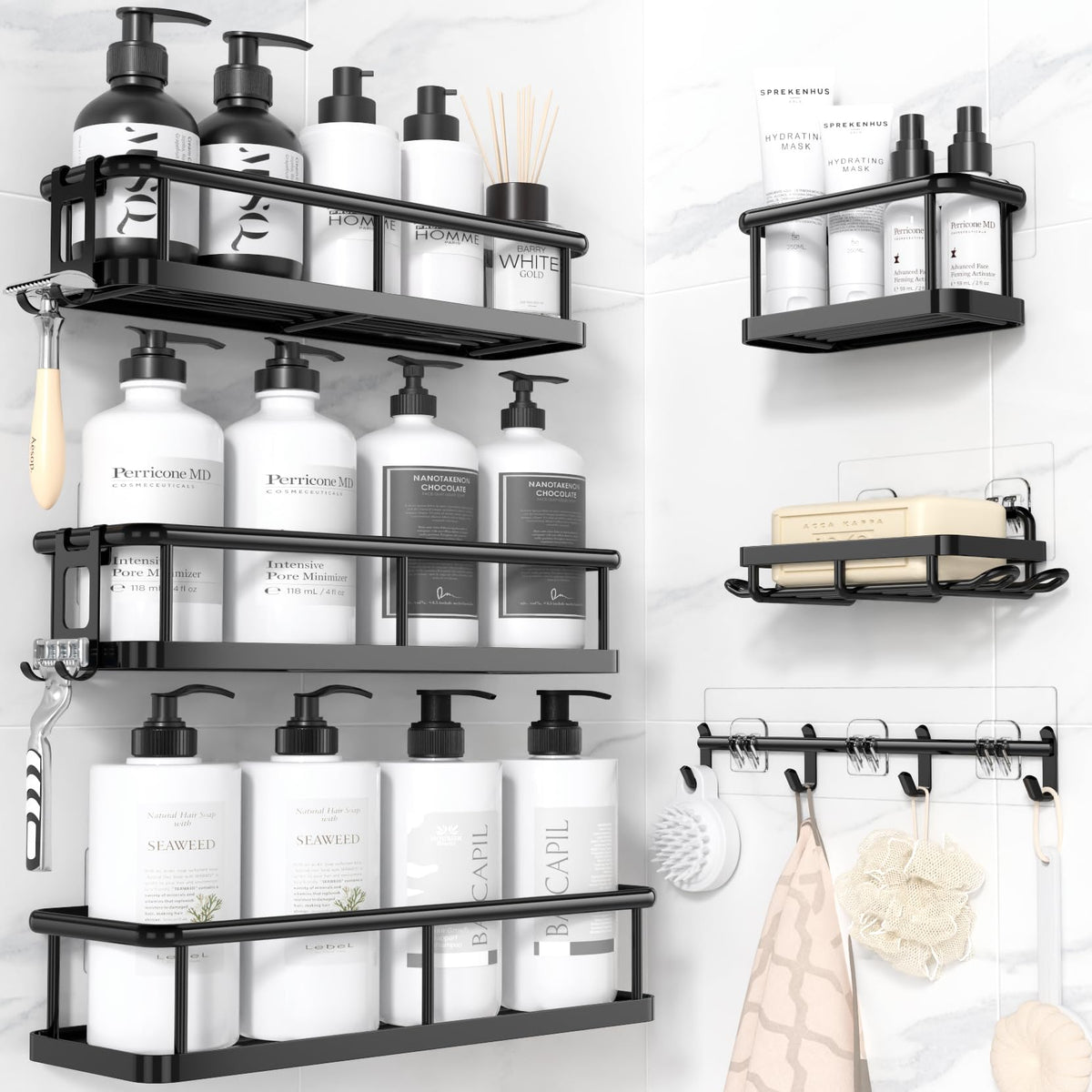 YASONIC Stainless Steel Shower Organizer – Durable Wall Storage for Tiny Home and Off-Grid Bath