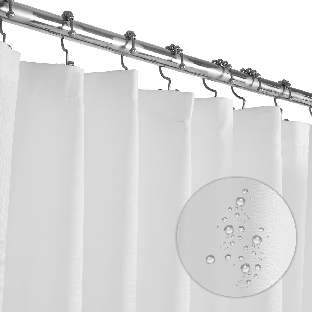 LiBa Non-Toxic PEVA Shower Curtain – Shared Kids Bathroom Waterproof Liner, Reinforced 72x72 Grommets for Active Families