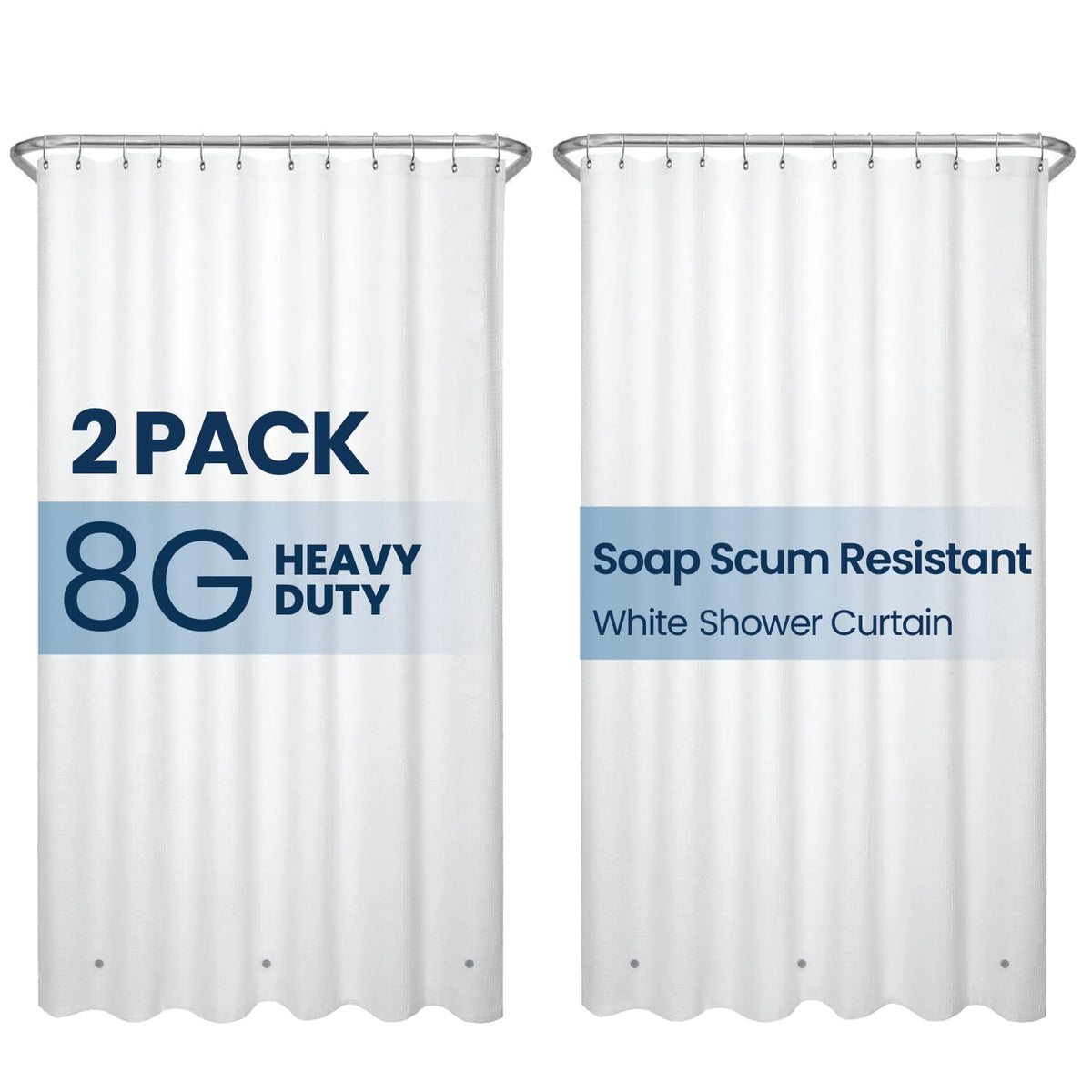 LiBa Non-Toxic PEVA Shower Curtain – Shared Kids Bathroom Waterproof Liner, Reinforced 72x72 Grommets for Active Families