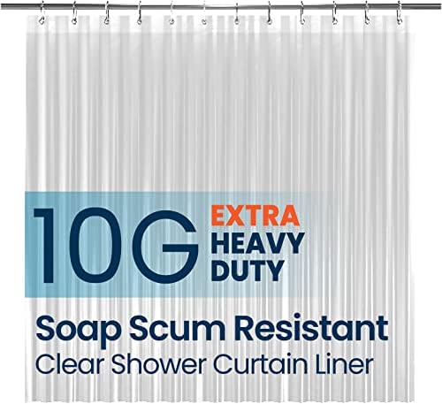 LiBa Non-Toxic PEVA Shower Curtain – Shared Kids Bathroom Waterproof Liner, Reinforced 72x72 Grommets for Active Families