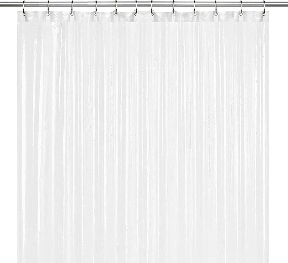 LiBa Non-Toxic PEVA Shower Curtain – Shared Kids Bathroom Waterproof Liner, Reinforced 72x72 Grommets for Active Families