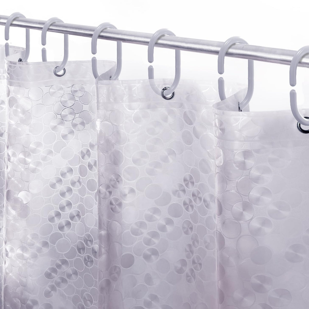 LiBa Non-Toxic PEVA Shower Curtain – Shared Kids Bathroom Waterproof Liner, Reinforced 72x72 Grommets for Active Families