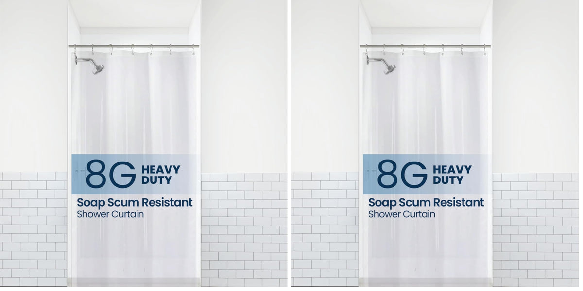 LiBa Non-Toxic PEVA Shower Curtain – Shared Kids Bathroom Waterproof Liner, Reinforced 72x72 Grommets for Active Families