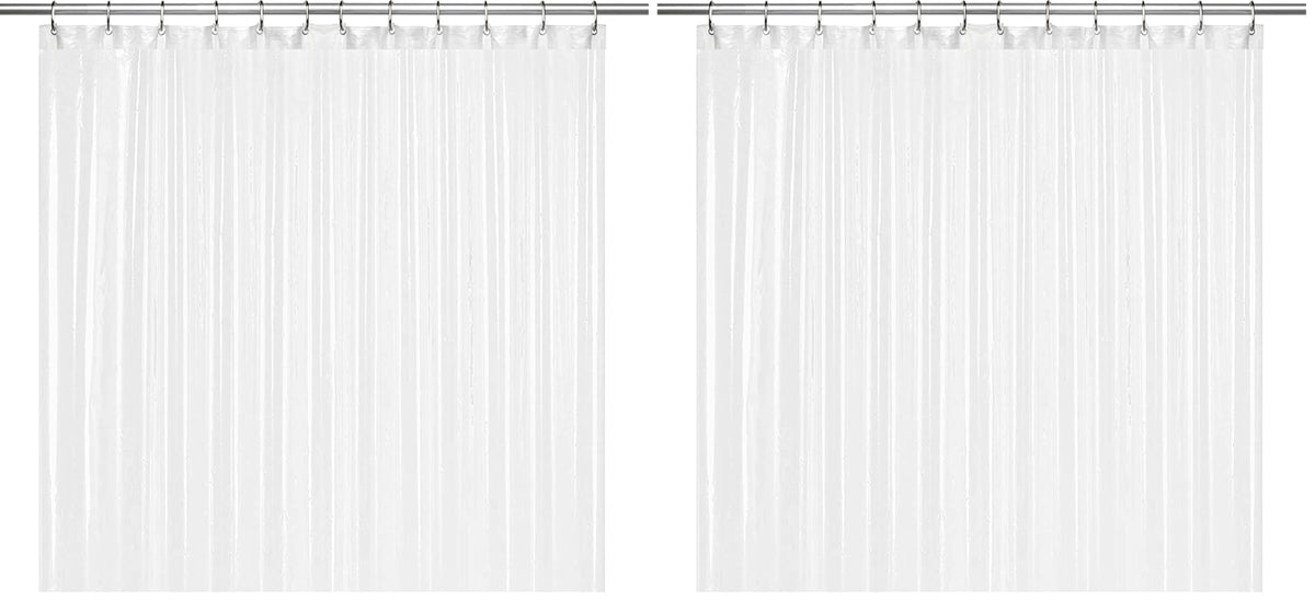 LiBa Non-Toxic PEVA Shower Curtain – Shared Kids Bathroom Waterproof Liner, Reinforced 72x72 Grommets for Active Families
