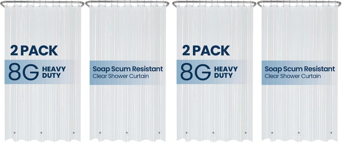 LiBa Non-Toxic PEVA Shower Curtain – Shared Kids Bathroom Waterproof Liner, Reinforced 72x72 Grommets for Active Families