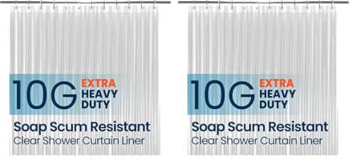 LiBa Non-Toxic PEVA Shower Curtain – Shared Kids Bathroom Waterproof Liner, Reinforced 72x72 Grommets for Active Families