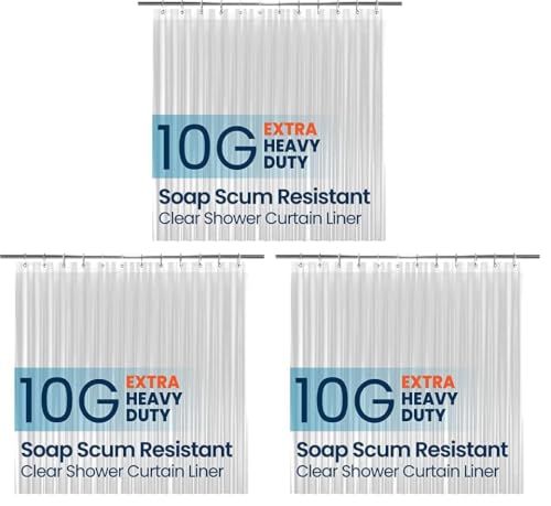 LiBa Non-Toxic PEVA Shower Curtain – Shared Kids Bathroom Waterproof Liner, Reinforced 72x72 Grommets for Active Families