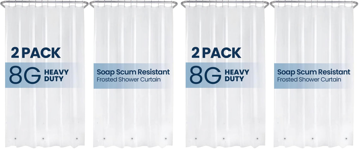 LiBa Non-Toxic PEVA Shower Curtain – Shared Kids Bathroom Waterproof Liner, Reinforced 72x72 Grommets for Active Families
