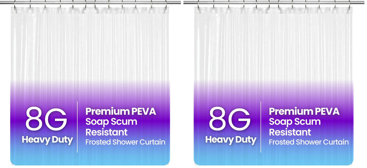 LiBa Non-Toxic PEVA Shower Curtain – Shared Kids Bathroom Waterproof Liner, Reinforced 72x72 Grommets for Active Families