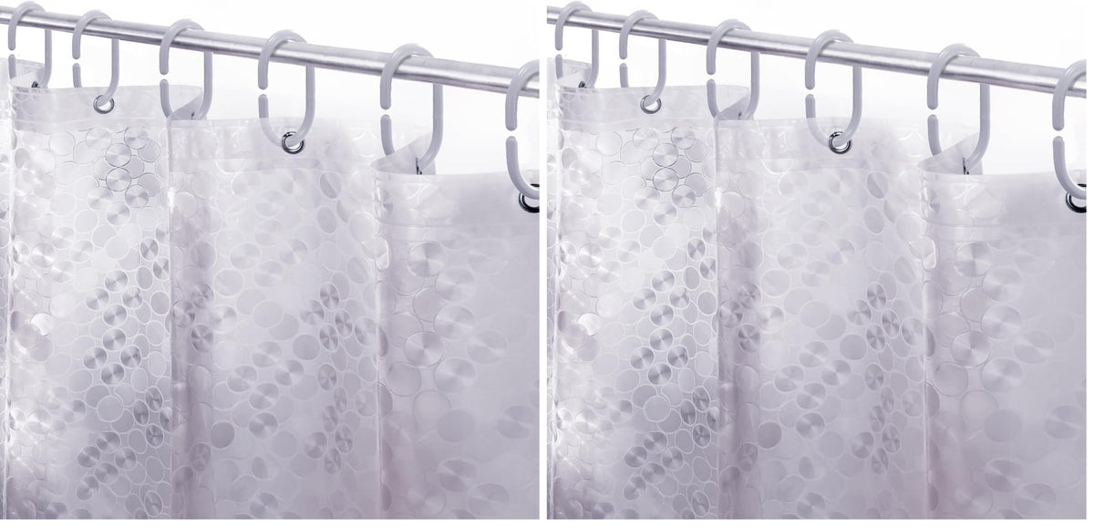 LiBa Non-Toxic PEVA Shower Curtain – Shared Kids Bathroom Waterproof Liner, Reinforced 72x72 Grommets for Active Families